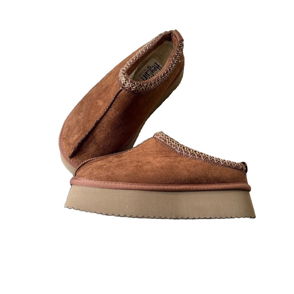 Hey Girl By Corkys Pillow Talk Platform Scuff  Womens Tobacco Slippers Size 7.5